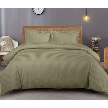 Постільна білизна LIGHT OLIVE Elite Сатин страйп - Євро на резинці, фото 1