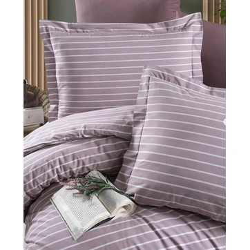 Постільна білизна Смужка бузкова Ранфорс - Сімейний, фото 1