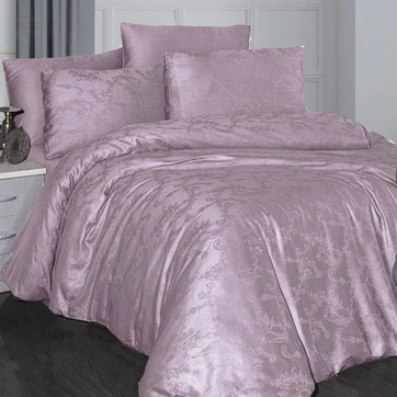 Постільна білизна PEARL CURL Сатин Жакард - Євро на резинці, фото 1