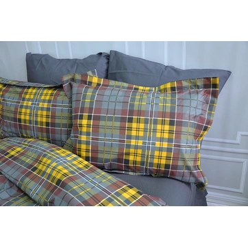 Постельное белье Клеточка желтая Ранфорс - Семейный на резинке, фото 3