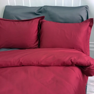 Постельное белье ДУЕ ANTHRACITE/WINE BORDO Premium Сатин - Евро, фото 3