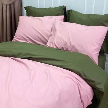 Постельное белье ДУЕ Пудра/Темный Хаки Ранфорс - Полуторный, фото 4