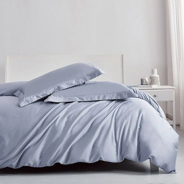 Постільна білизна FOREVER BLUE Premium Сатин однотон - Сімейний на резинці, фото 1