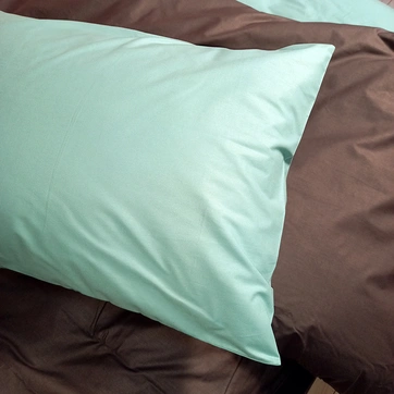 Постельное белье ДУЭТ Мятное лагуна/Антрацит - Евро на резинке, фото 1