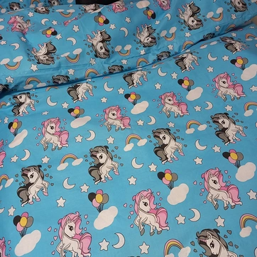 Постільна білизна Єдиноріжки Бязь Люкс - Полуторний на резинці, фото 4