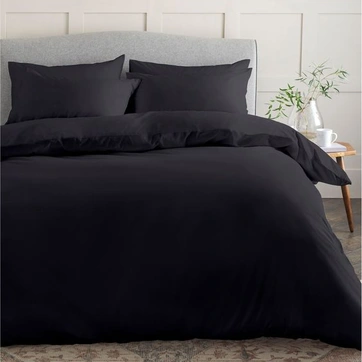 Постельное белье Черный Ранфорс - Полуторный, фото 1