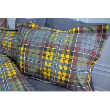 Постельное белье Клеточка желтая Ранфорс - Евро на резинке, фото 1
