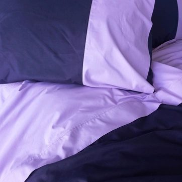 Постільна білизна PREMIERE Темносинє/Лавандовий настрій Ранфорс - Полуторний, фото 1