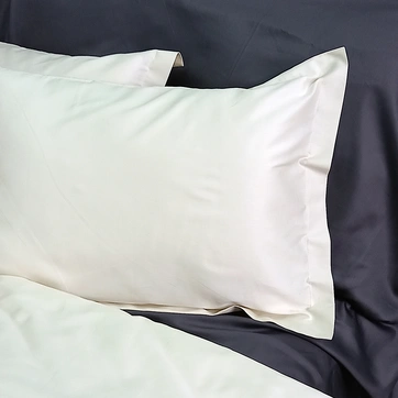 Постільна білизна ДУЕТ MILK CHAMPAGNE/ANTHRACITE Premium Сатин - Двоспальний на резинці, фото 1