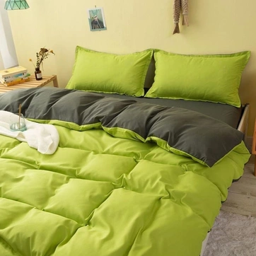 Постельное белье ДУЭТ Фисташка/Темный хаки Ранфорс - Семейный, фото 1