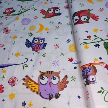 Постільна білизна Веселі сови Бязь люкс - Двоспальний, фото 3