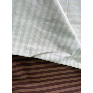 Постільна білизна Дует Коричнево-Молочна Бязь страйп - Євро на резинці, фото 4