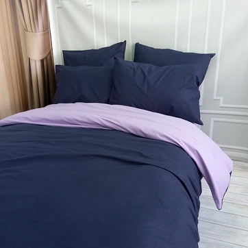 Постельное белье ДУЭТ Темносини/Лавандовое настроение Ранфорс - Семейный, фото 1