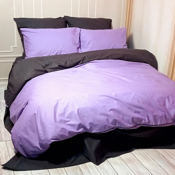 Постельное белье ДУЭТ Лавандовое настроение/Антрацит - Евро на резинке, фото 1