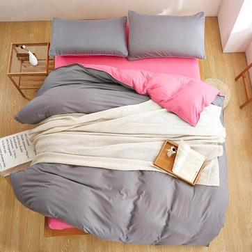 Постільна білизна ДУЕТ Сірий/Барбі Ранфорс - Євро на резинці, фото 1