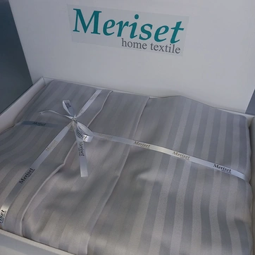 Постельное белье GREY Elite Сатин страйп - Семейный на резинке, фото 2