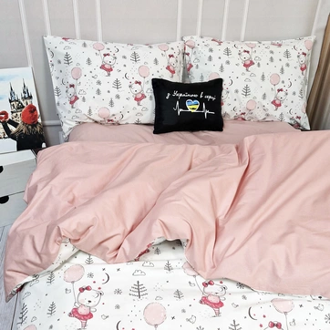 Постельное белье Пудровый шарик Ранфорс - Евро на резинке, фото 1