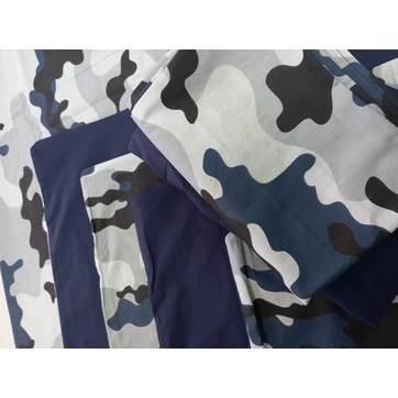 Постельное белье Камуфляж синий Ранфорс - Семейный на резинке, фото 3