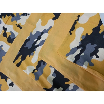 Постельное белье Камуфляж желтый Ранфорс - Семейный на резинке, фото 4