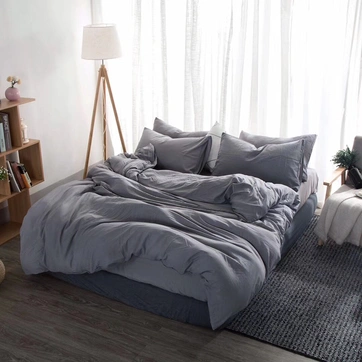 Постільна білизна Сірий Ранфорс - Євро на резинці, фото 1