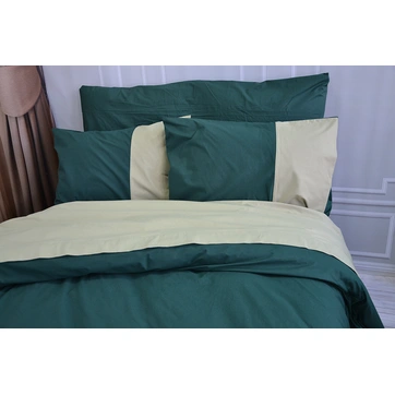 Постільна білизна PREMIERE Темнозелене/Світла оливка Ранфорс - Полуторний, фото 4