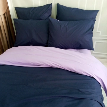 Постельное белье ДУЕ Темносини/Лавандовое настроение Ранфорс - Евро, фото 1