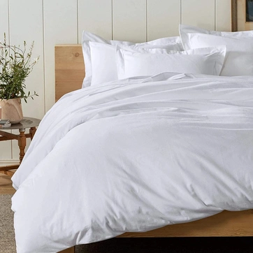 Постельное белье Белый Ранфорс - Семейный на резинке, фото 1