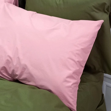 Постельное белье ДУЕ Пудра/Темный Хаки Ранфорс - Семейный на резинке, фото 2