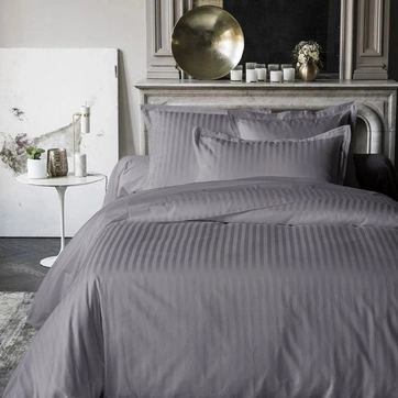 Постільна білизна SLATE GRAY Elite Сатин страйп - Полуторний на резинці, фото 1