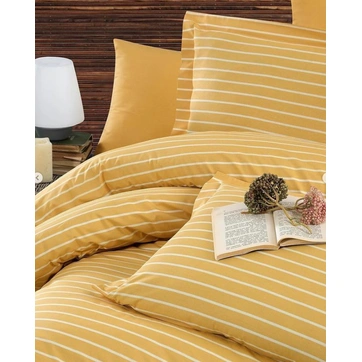 Постільна білизна Смужка жовта Ранфорс - Двоспальний, фото 1