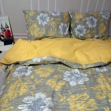 Постільна білизна Флора Ранфорс - Двоспальний на резинці, фото 1