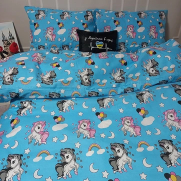 Постільна білизна Єдиноріжки Бязь Люкс - Двоспальний, фото 1