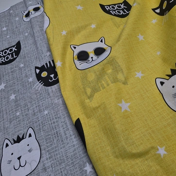 Постільна білизна Жовті мордашки - Євро на резинці, фото 1