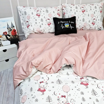 Постільна білизна Пудрова кулька Ранфорс - Двоспальний на резинці, фото 2