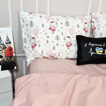 Постільна білизна Пудрова кулька Ранфорс - Двоспальний на резинці, фото 3