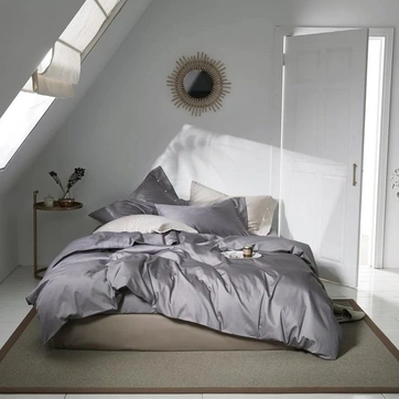 Постільна білизна TRUE GREY Premium Сатин однотон - Двоспальний, фото 1