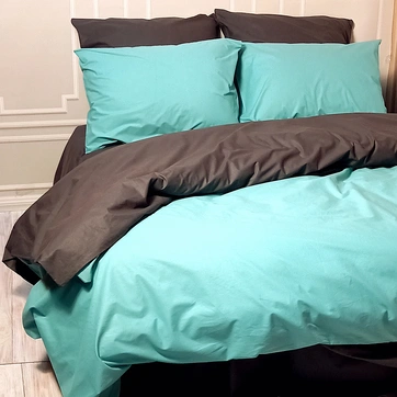 Постельное белье ДУЭТ Мятная лагуна/Антрацит - Евро, фото 3