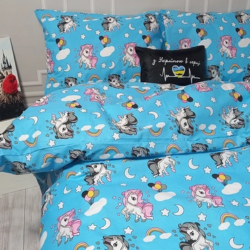 Постільна білизна Єдиноріжки Бязь Люкс - Полуторний, фото 3