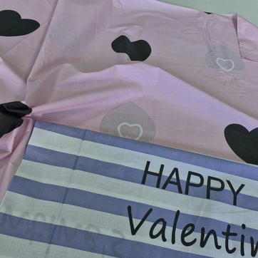 Постільна білизна Радісна валентинка Бязь люкс - Двоспальний на резинці, фото 1