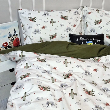 Постельное белье Самолеты Ранфорс - Повторный на резинке, фото 1