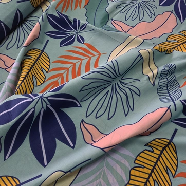 Постільна білизна Тропічне листя Бязь Люкс - Євро, фото 2