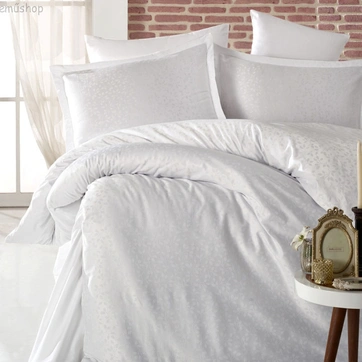 Постільна білизна Листки Сатин Жакард - Двоспальний, фото 1