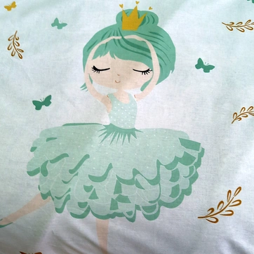 Постельное белье Балеринка ментол Ранфорс - Полуторный на резинке, фото 3