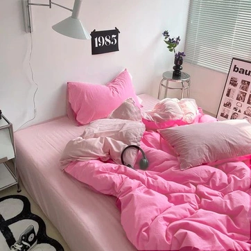 Постільна білизна ДУЕТ Барбі/Пудра Ранфорс - Двоспальний на резинці, фото 1