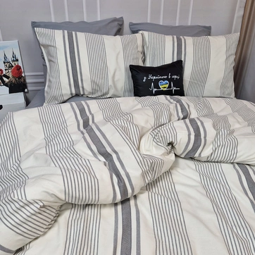 Постельное белье NOSTALGIC stripe Тенсел/Ранфорс - Полуторный на резинке, фото 3