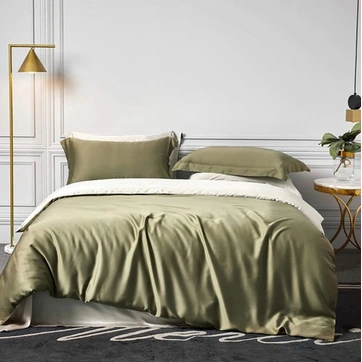 Постельное белье OLIVE Premium Сатин однотон - Семейный на резинке, фото 1