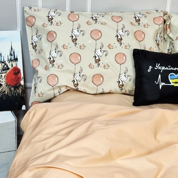 Постельное белье Персиковый кролик Ранфорс - Евро, фото 2