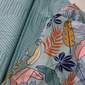 Постільна білизна Тропічне листя Бязь Люкс - Полуторний на резинці, фото 4