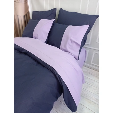 Постільна білизна PREMIERE Темносинє/Лавандовий настрій Ранфорс - Полуторний на резинці, фото 3