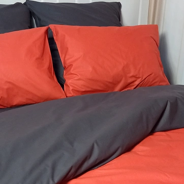 Постельное белье ДУЭТ Теракот/Антрацит - Семейный, фото 1